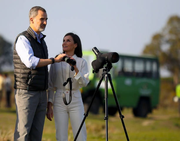 King Felipe VI and Queen Letizia during their visit to Doñana Natural Park on February 14 2020 in Almonte Spain