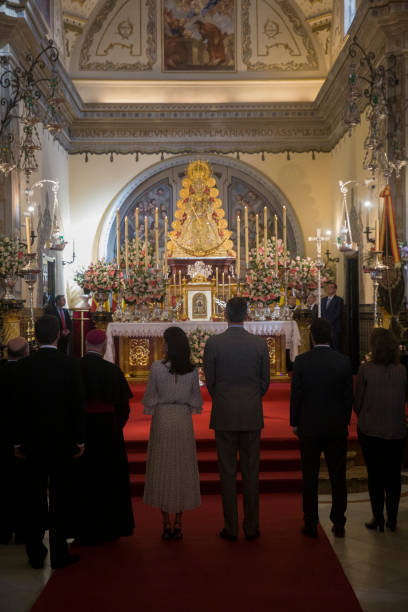 King Felipe VI and Queen Letizia visiting the parish of Nuestra Señora de la Asuncion on the occasion of the Marian Jubilee Year of El Rocio Almonte...