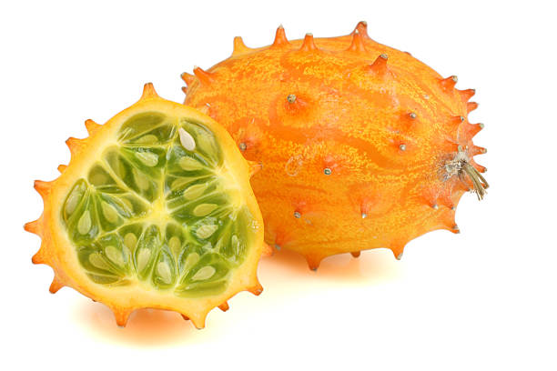kiwano fruit - cucumis metuliferus - kiwano fruit stock pictures, royalty-free photos & images