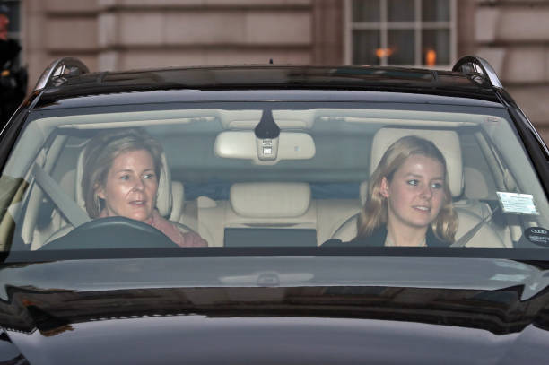 Lady Serena ArmstrongJones and Lady Margarita ArmstrongJones leaving the Queen's Christmas lunch at Buckingham Palace London's Christmas lunch at Buckingham Palace London
