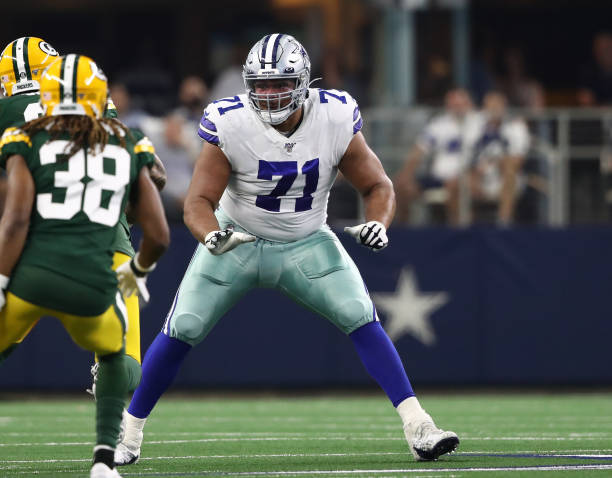 La'el Collins of the Dallas Cowboys at AT&T Stadium on October 06, 2019 in Arlington, Texas.