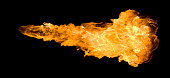 Large deep fireball against a black background