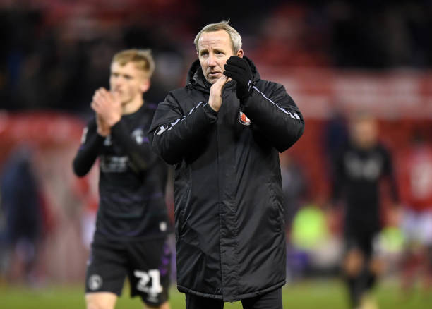 Lee Bowyer manager of Charlton Athletic applauds after the Sky Bet Championship match between Nottingham Forest and Charlton Athletic at City Ground...