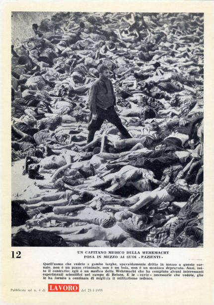 'Lest we forget' page 12 a Wehrmacht doctor with bodies of victims of the Holocaust Pamphlet created by Ando Gilardi attached to the Italian periodic...