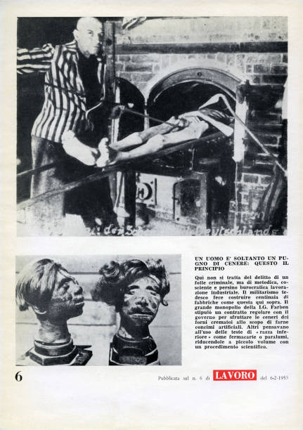 'Lest we forget' page 6 a prisoner forced to cooperate introducing a corpse in the crematorium Pamphlet created by Ando Gilardi attached to the...