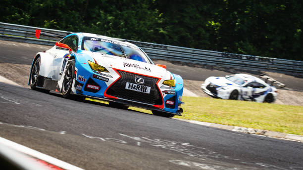 Lexus RCF GT3 duo fighting it out in the karussell