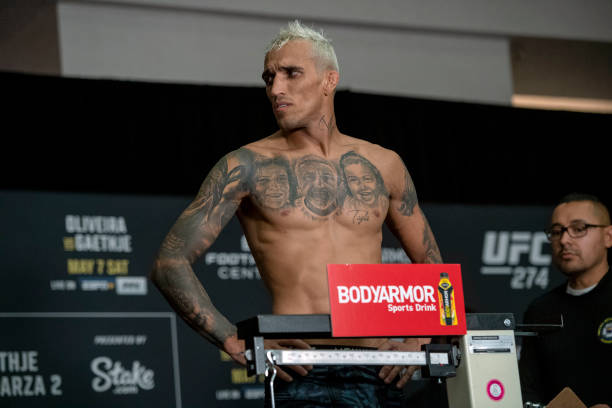 Lightweight champion Charles Oliveira weighed in at 155.5 missing weight and being forced to vacate the 155-pound title during the UFC 274 official...