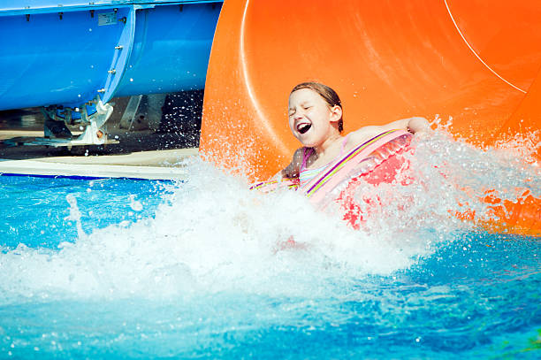 little girl in aquapark picture