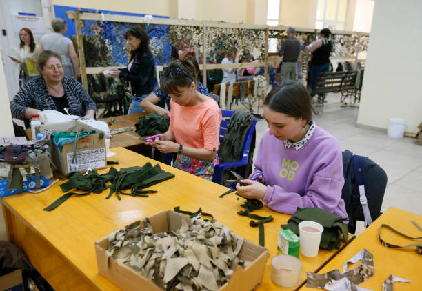 UKR: Locals Weave Camouflage Nets For Ukrainian Armed Forces In Odesa, Amid Russian Invasion In Ukraine