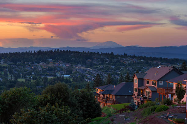 luxury residential estate in happy valley oregon at sunset picture