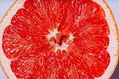 macro image grapefruit cut half