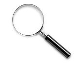 magnifying glass on white background with clipping path