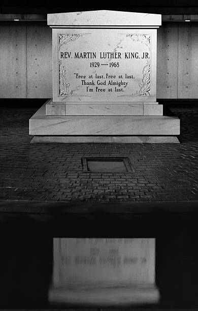Martin Luther King Jr.'s grave rests beside a reflecting pool in the Martin Luther King Jr. Center for Nonviolent Social Change.