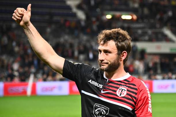 Maxime MEDARD of Toulouse celebrates the victory during the Top 14 match between Toulouse and La Rochelle at Stade Ernest Wallon on April 30, 2022 in Toulouse, France. (Photo by Alexandre Dimou/Alexpress/Icon Sport via Getty Images)