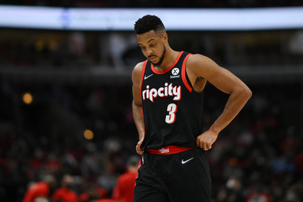 McCollum of the Portland Trail Blazers during the game against the Chicago Bulls at United Center on January 30, 2022 in Chicago, Illinois. NOTE TO...