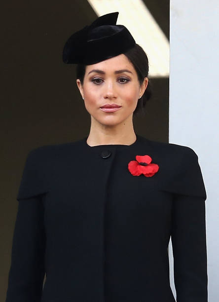 Meghan Duchess of Sussex attends the annual Remembrance Sunday memorial on November 11 2018 in London England The armistice ending the First World...