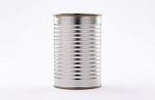 metal tin cans foods easy open on white  background