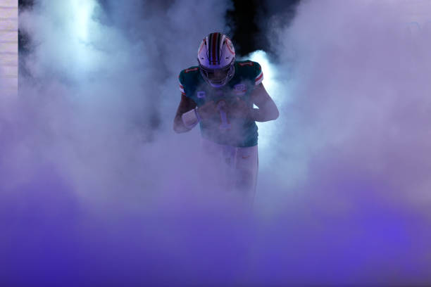 Miami Dolphins quarterback Tua Tagovailoa takes the field before the game between the Pittsburg Steelers and the Miami Dolphins on Sunday, October...