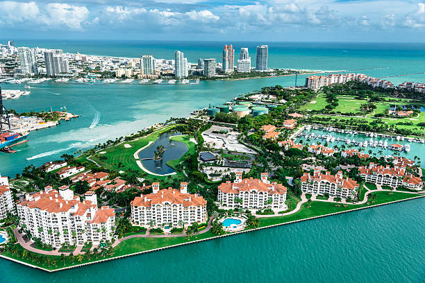 miami fisher island aerial view picture