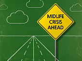 Midlife Crisis Ahead - Business Chalkboard Background