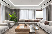 Modern luxury villa living room interior