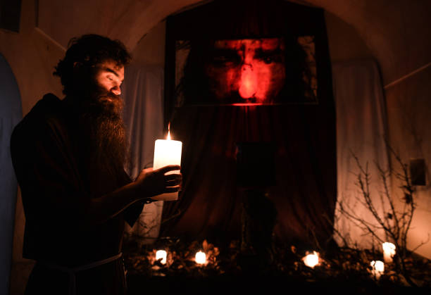 Monk from the Order of Friars Minor Capuchins prepares the tomb of Christ inside the Cloister Church in Krakow. On Thursday, April 9 in Krakow,...