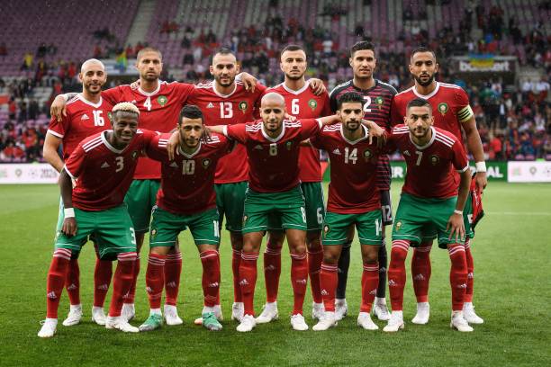 Morroco's national football team (From L) second row, forward