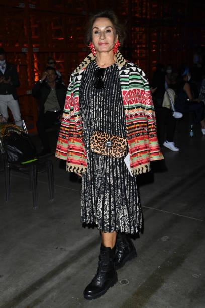 Naty Abascal is seen on the front row of the Etro fashion show during the Milan Fashion Week - Spring / Summer 2022 on September 23, 2021 in Milan,...