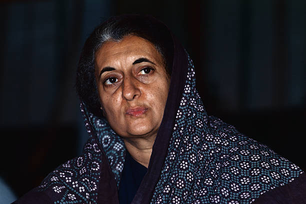 New Delhi, India- ORIGINAL CAPTION READS: Prime Minister Indira Gandhi has assumed virtually absolute power in India 6/27/1975 by jailing hundreds of...