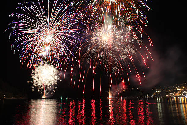 new years fireworks on lake wakatipu queenstown picture
