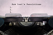 New Year's Resolutions Typed on a Vintage Typewriter