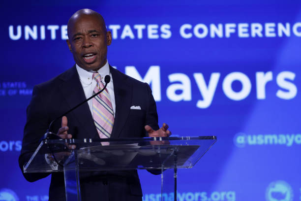New York City Mayor Eric Adams speaks during the 90th Winter Meeting of USCM on January 20, 2022 in Washington, DC. The U.S. Conference of Mayors...
