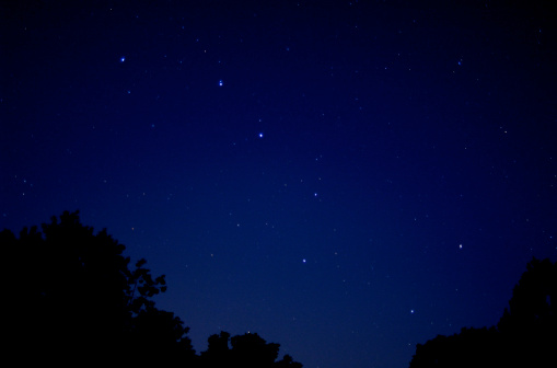 Night photo into the sky of the Big Dipper constellation 134199805