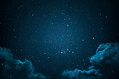 Night sky with stars and clouds.