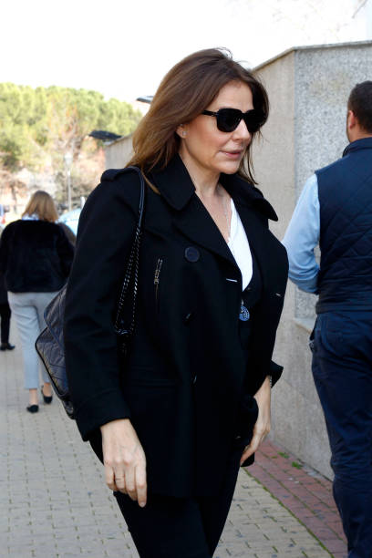 Nuria Gonzalez attends Cristina de Borbon's funeral chapel on February 14 2020 in Madrid Spain
