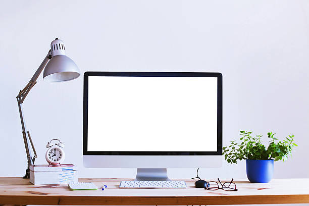 Computer Desk Stock Photo