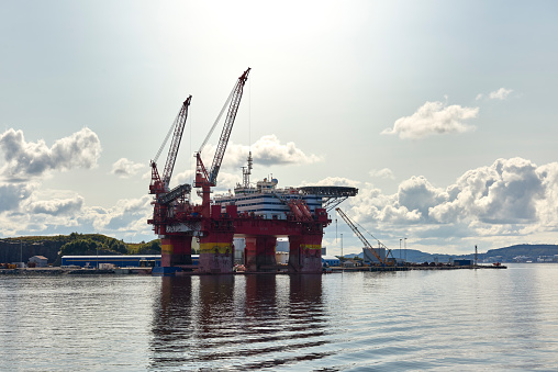 Oil drilling platform in the Norwegian Sea.