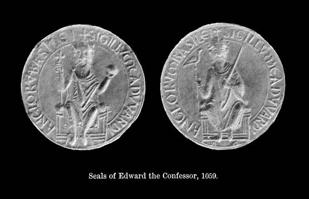 Old engraved illustration of seal of Edward the Confessor, 1059