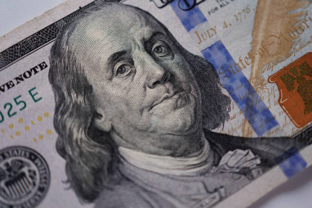 One-hundred-dollar bill with portrait of Benjamin Franklin