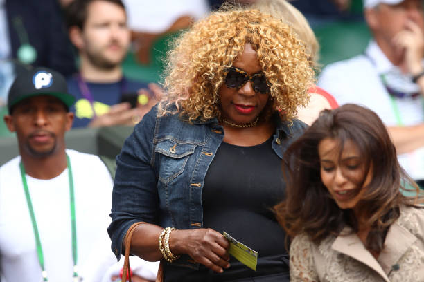 Oracene Price, mother of Venus Williams of The United States looks on prior to her Ladies Singles fourth round match against Ana Konjuh of Croatia on...
