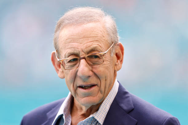 Owner Stephen Ross of the Miami Dolphins looks on prior to the game against the Buffalo Bills at Hard Rock Stadium on September 19, 2021 in Miami...