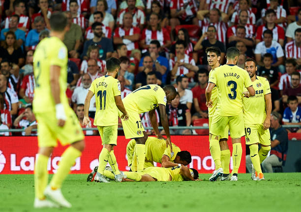 Pablo Fornals of Villarreal CF celebrates after scoring goal during the La Liga match between Athletic Club Bilbao and Villarreal CF at San Mames...