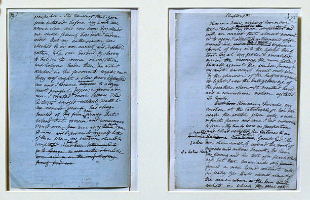 Pages from the original manuscript of Frankenstein by Mary Shelley, is dispayed for the Bodleian Libraries, University of Oxford latest literary...