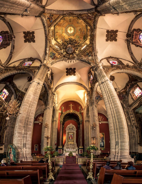 A panoramic view of the old Basilica of Our Lady of Guadalupe