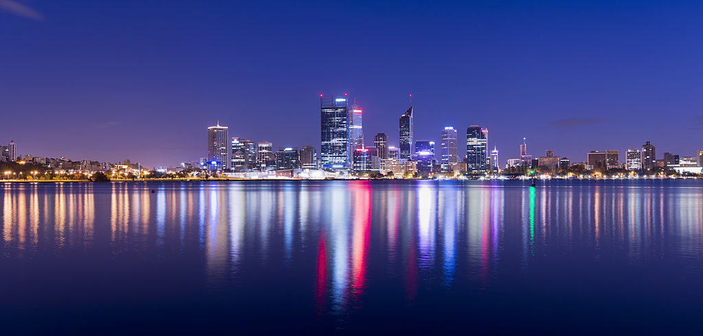 View of the Perth City Skyline