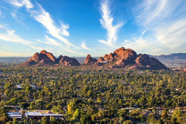 papago park phoenix as seen from camelback mountain arizona usa picture
