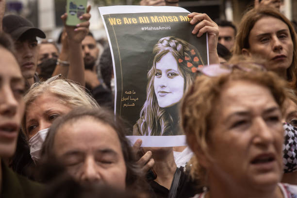TUR: Protest Outside Iranian Consulate In Istanbul Over Death Of Mahsa Amini