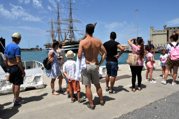 ITA: People Queue To See Italian Navy's Amerigo Vespucci Training Ship