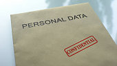 Personal data confidential, seal stamped on folder with important documents