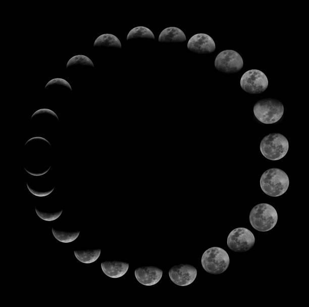 phases of moon,super size,shoot by telephoto lens - astrologia lua - fotografias e filmes do acervo